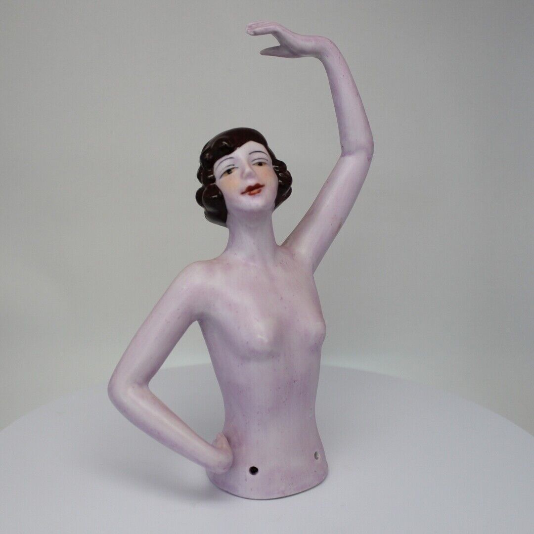 Half doll Figurine Pin-up Half Doll Pincushion Arms Away French Style Art Deco S