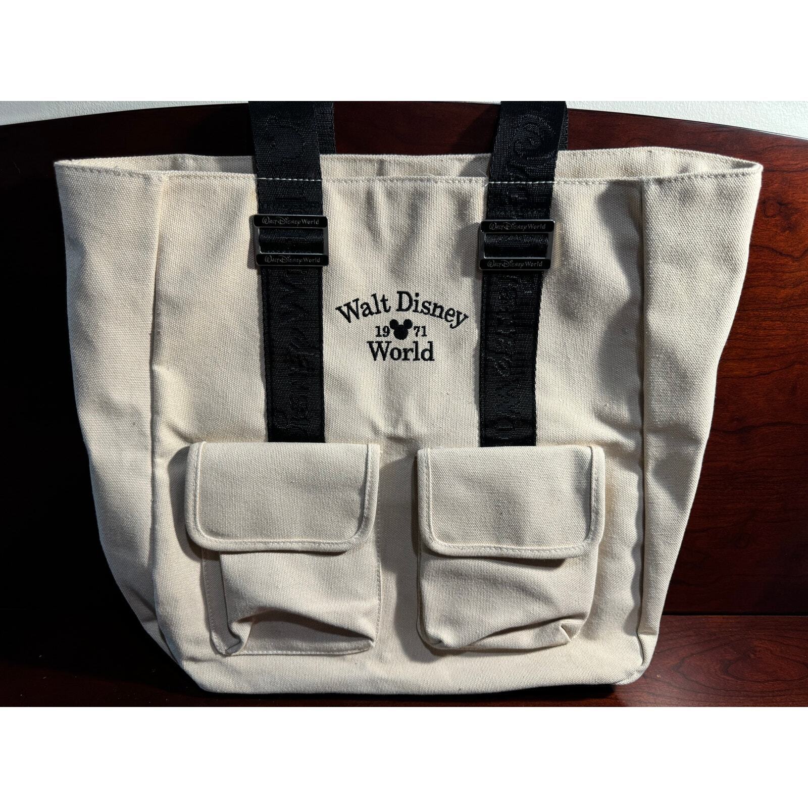 Vintage Walt Disney World 1971 Canvas Shoulder Bag Purse Handbag Beach Bag Tote