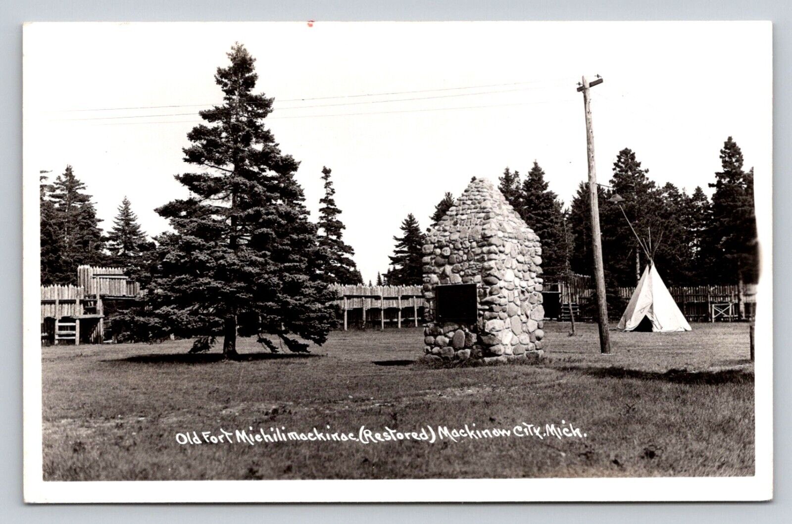 RPPC Michilimackinac Old Fort  Mackinaw City Michigan Real Photo P453