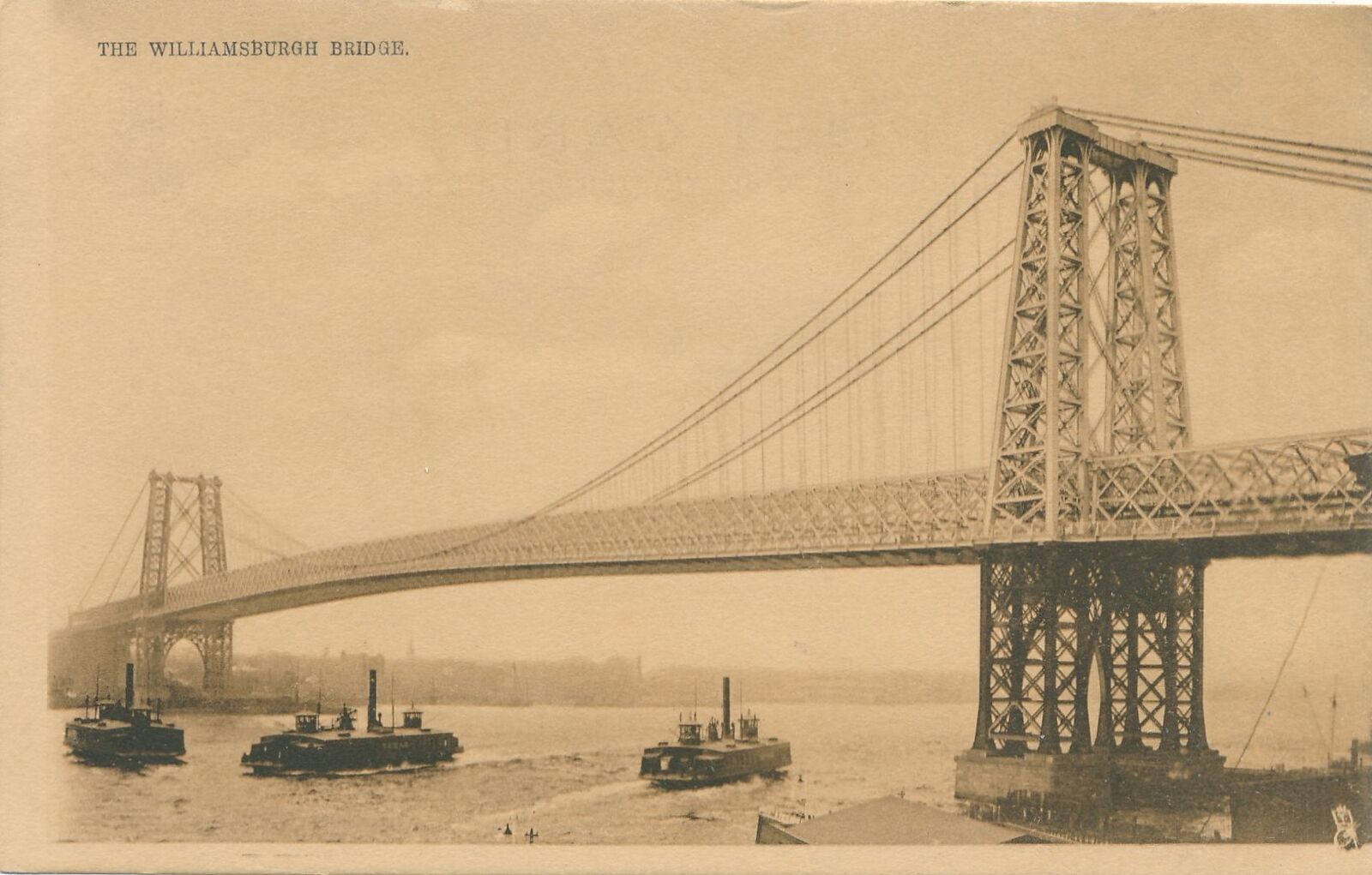 NEW YORK CITY - The Williamsburg Bridge Williamsburgh Tuck Postcard - udb