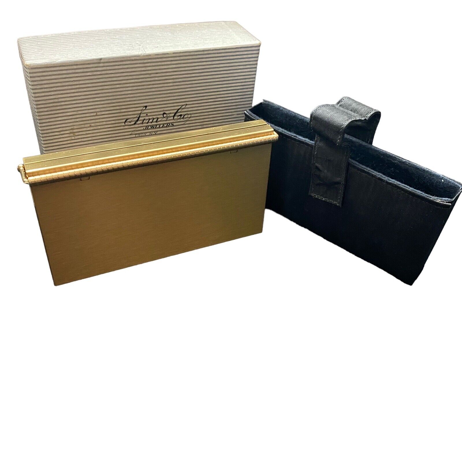 Vintage Volupte Swinglok Compact W/ Black Evening Bag Case with Handle Unused