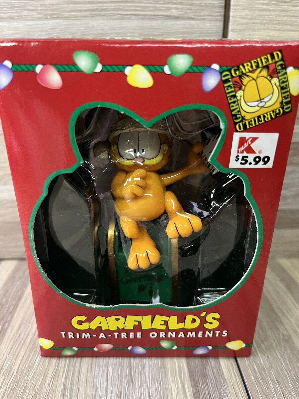 PAWS 1996 Garfield’s Trim A Tree Christmas Ornament In Box -Garfield Mailbox 