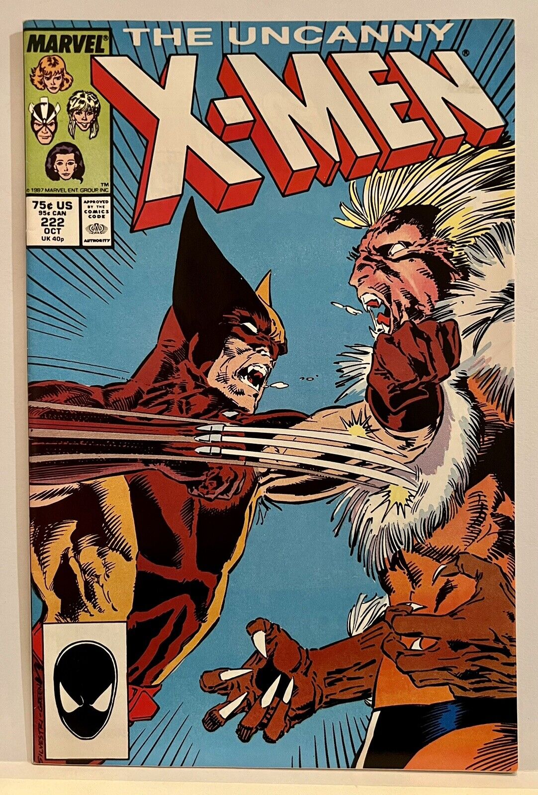 The Uncanny X-Men #222 Marvel OCT 1987, VF or Better, A Really Nice Book