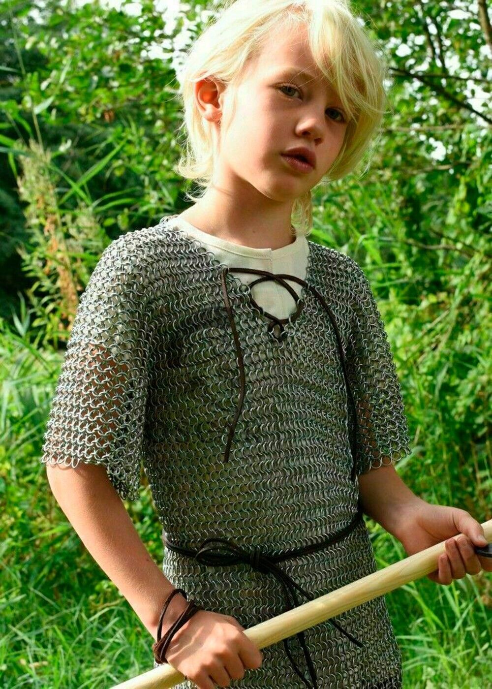 Aluminum Chainmail Shirt 10-15 yrs child Medieval Chain Mail Armor Costume Gift