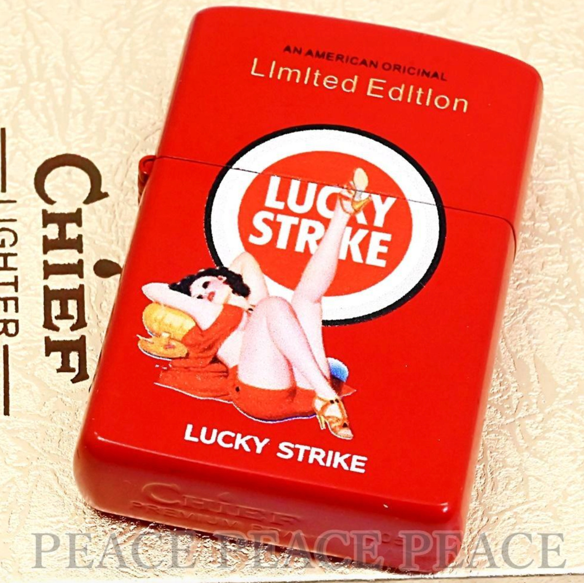zippo Lighter Vintage Lucky Strike Logo Zippo from japan chief girl