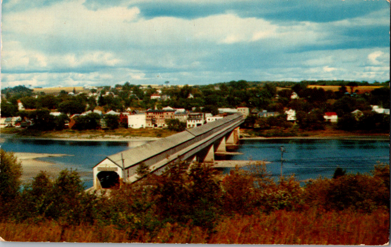 Vintage 1960\'s Worlds Longest Covered Bridge, Hartland New Brunswick Postcard