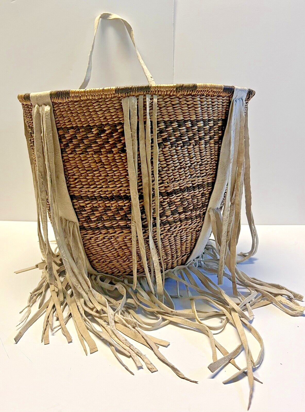 Vintage Native American Indian Apache Burden Basket; 1900's - 1920's; Large