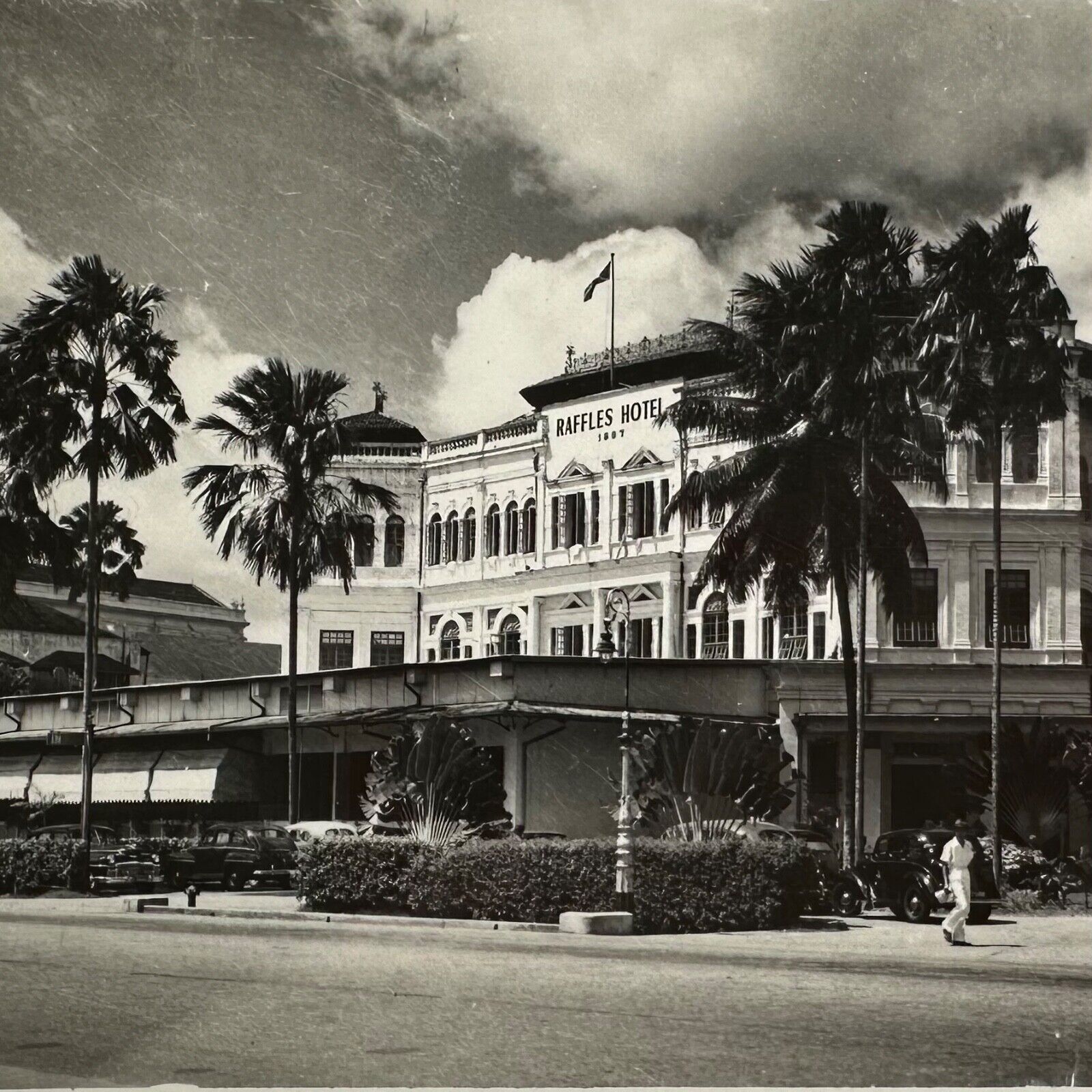 Raffles Hotel Singapore RPPC Postcard c1930s