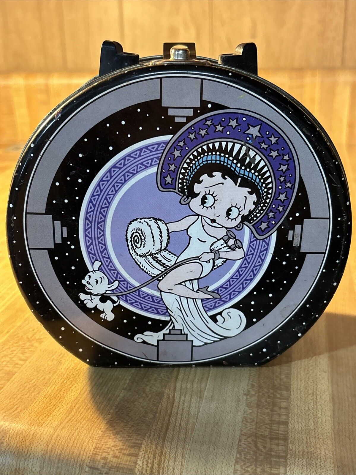 Vandor 1998 Betty Boop Art Deco Glam Bling Collectible Tin Lunch Box Pail Purse