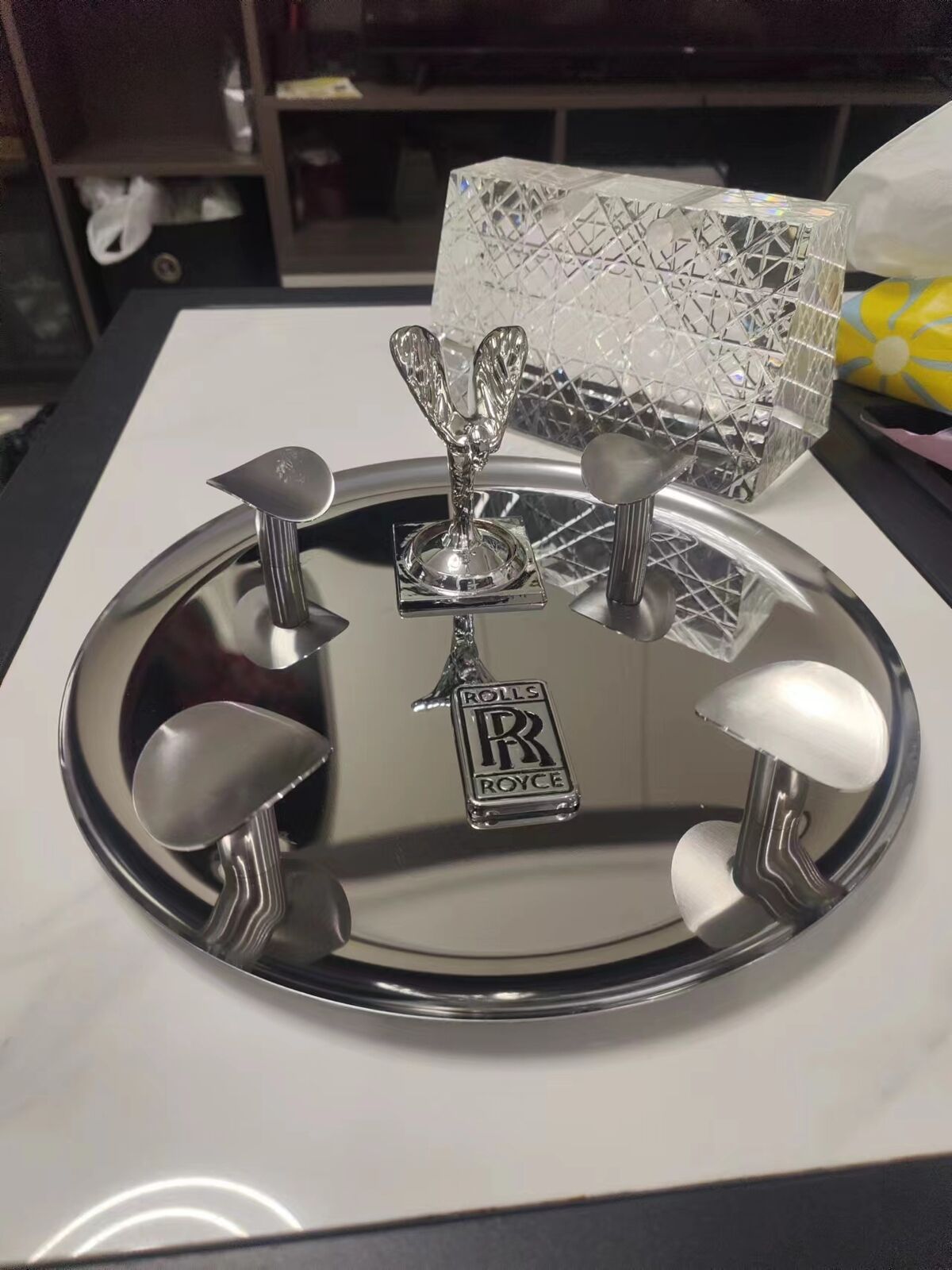 Rolls-Royce Silver Stainless Steel Cigar Ashtray