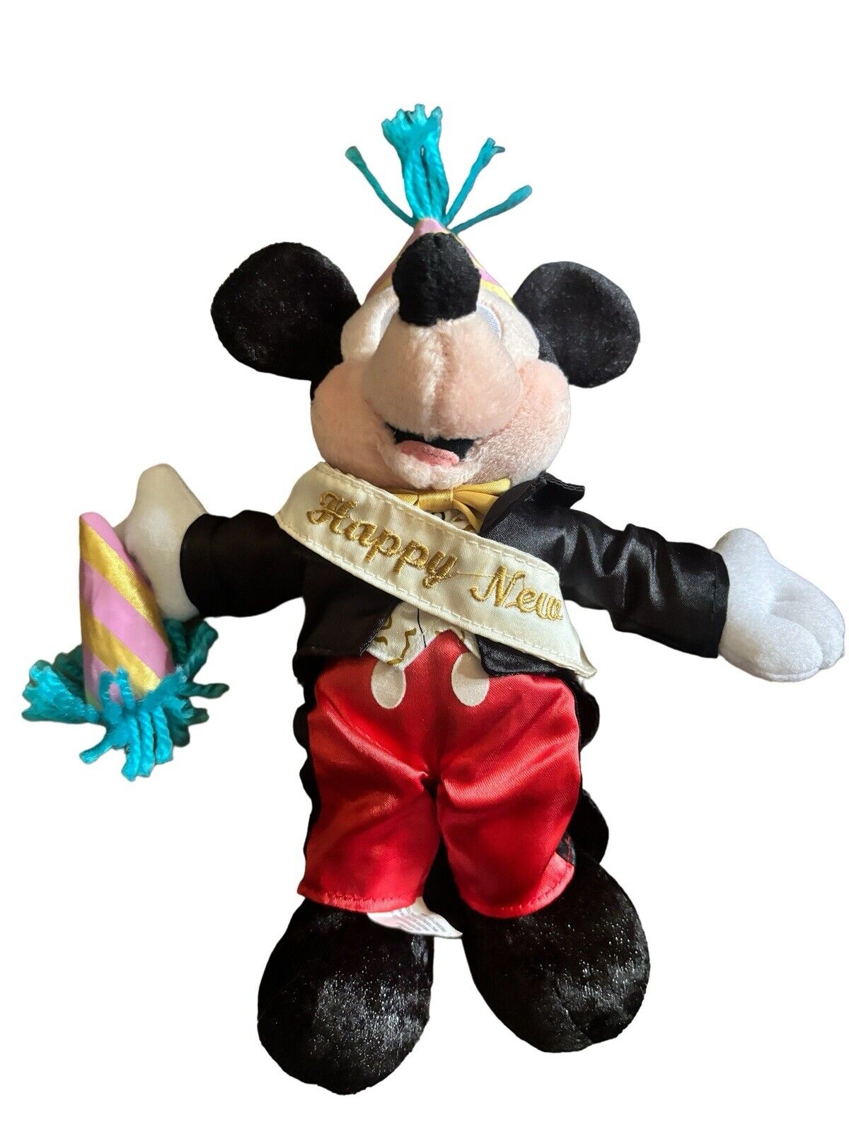 2001 Walt Disney Parks Happy New Year Mickey Mouse Plush Collectible