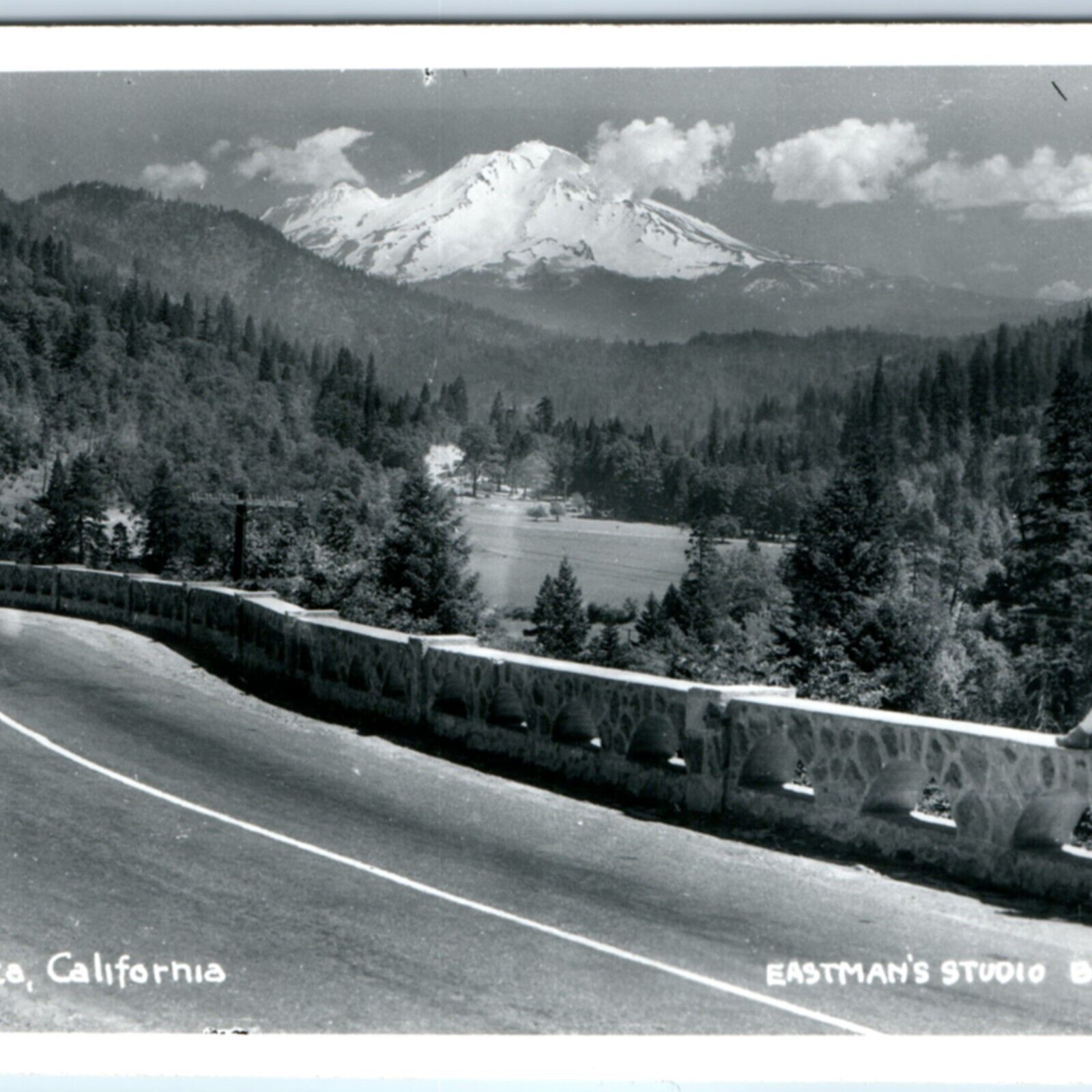 c1940s Mt Shasta, CA Risque Woman Highway RPPC Eastman's Studio Real Photo A130