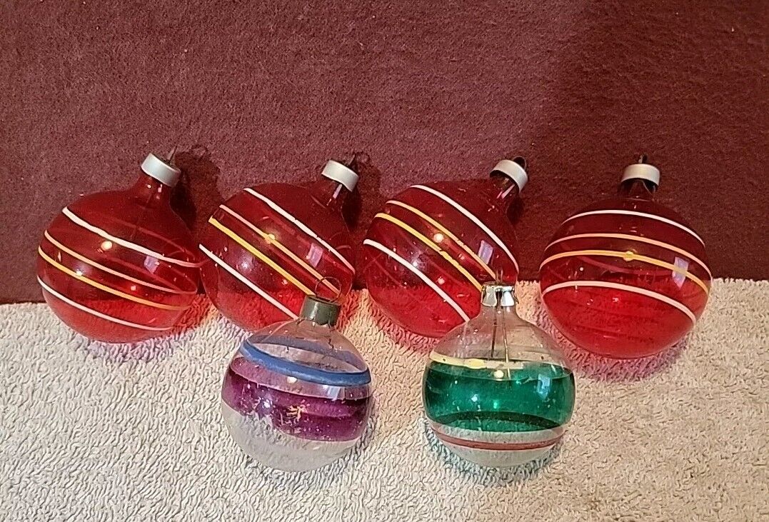 Vintage Lot of 6 WW II Unsilvered Christmas Ornaments