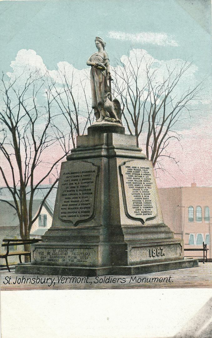 ST. JOHNSBURY VT - Soldiers Monument - udb (pre 1908)
