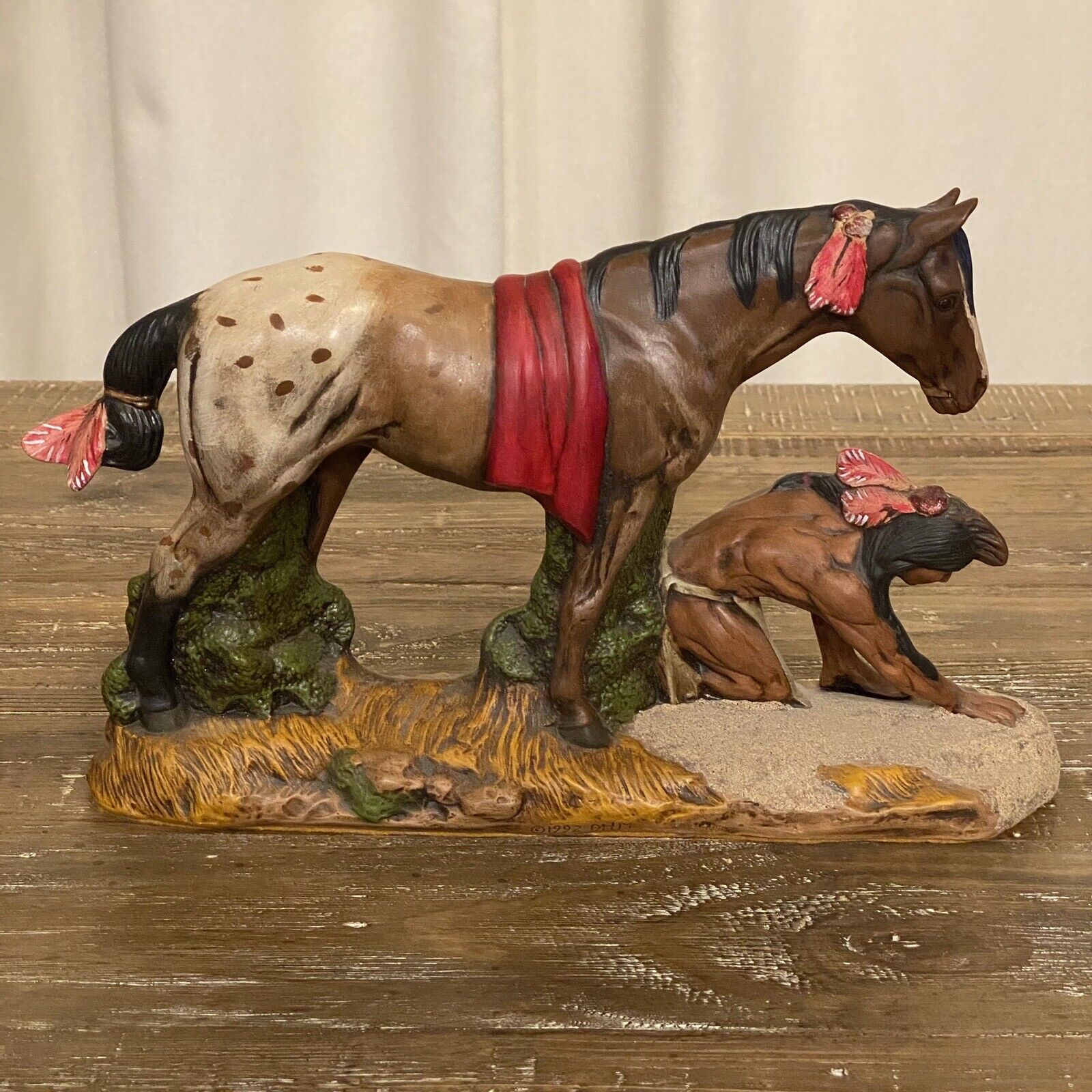 Vintage Doc Holliday Appaloosa Horse & Native American Male Warrior 8 in Mold