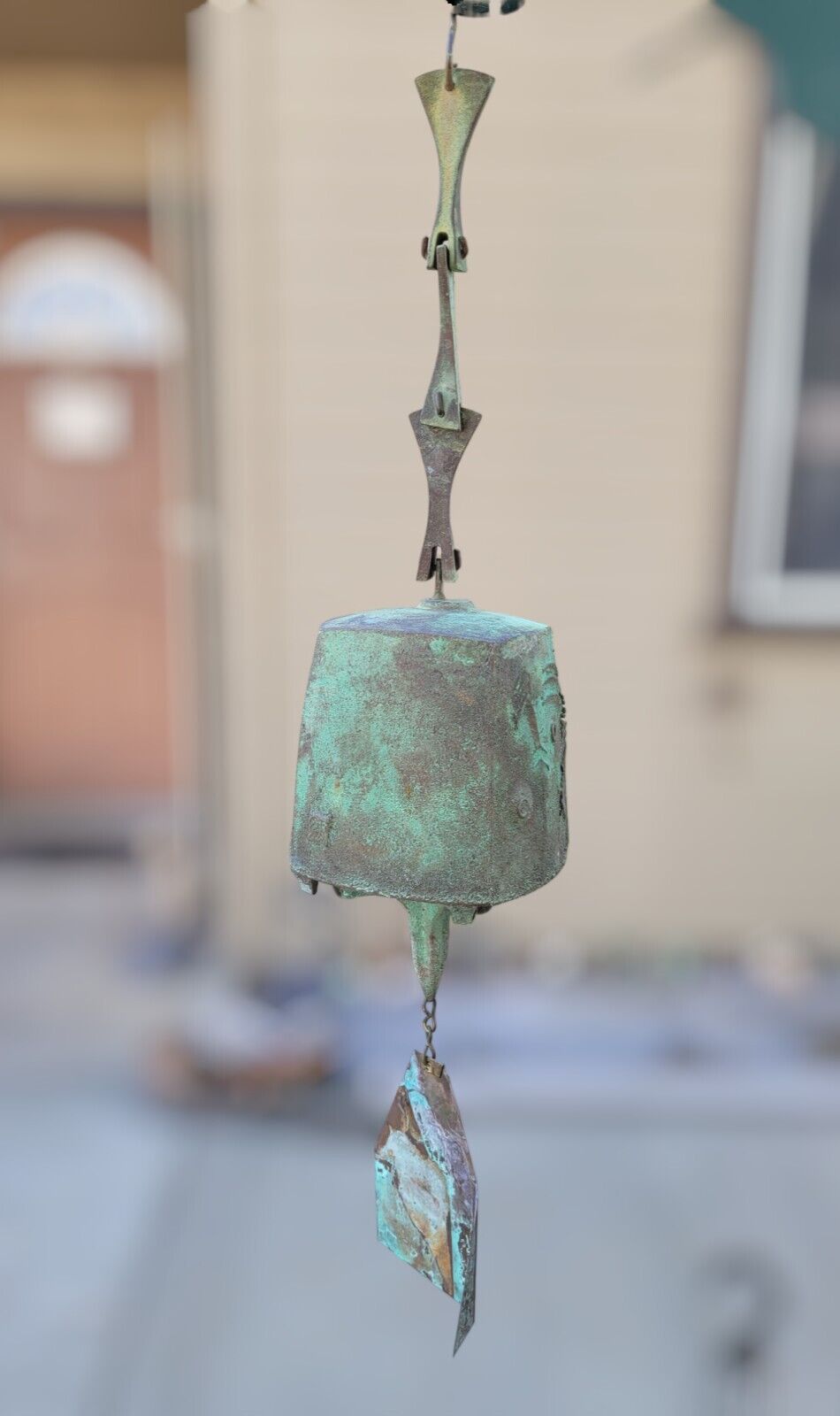Vintage Paolo Soleri Arcosanti Bronze Bell Extra Large Square Cosanti Wind Chime