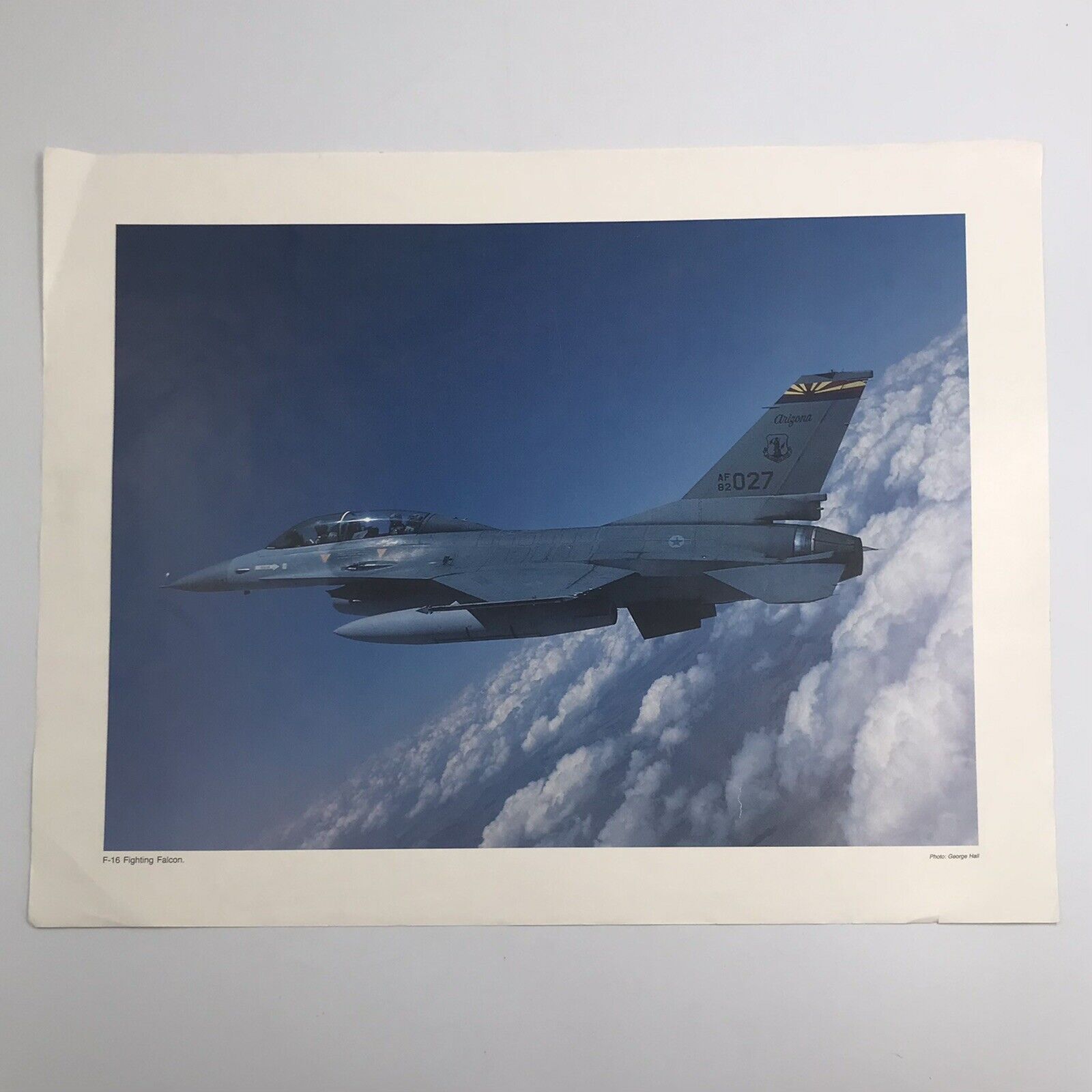 Vintage F-16 Fighting Falcon Print 16 in x 20 in Photo by George Hall 80\'s Jets