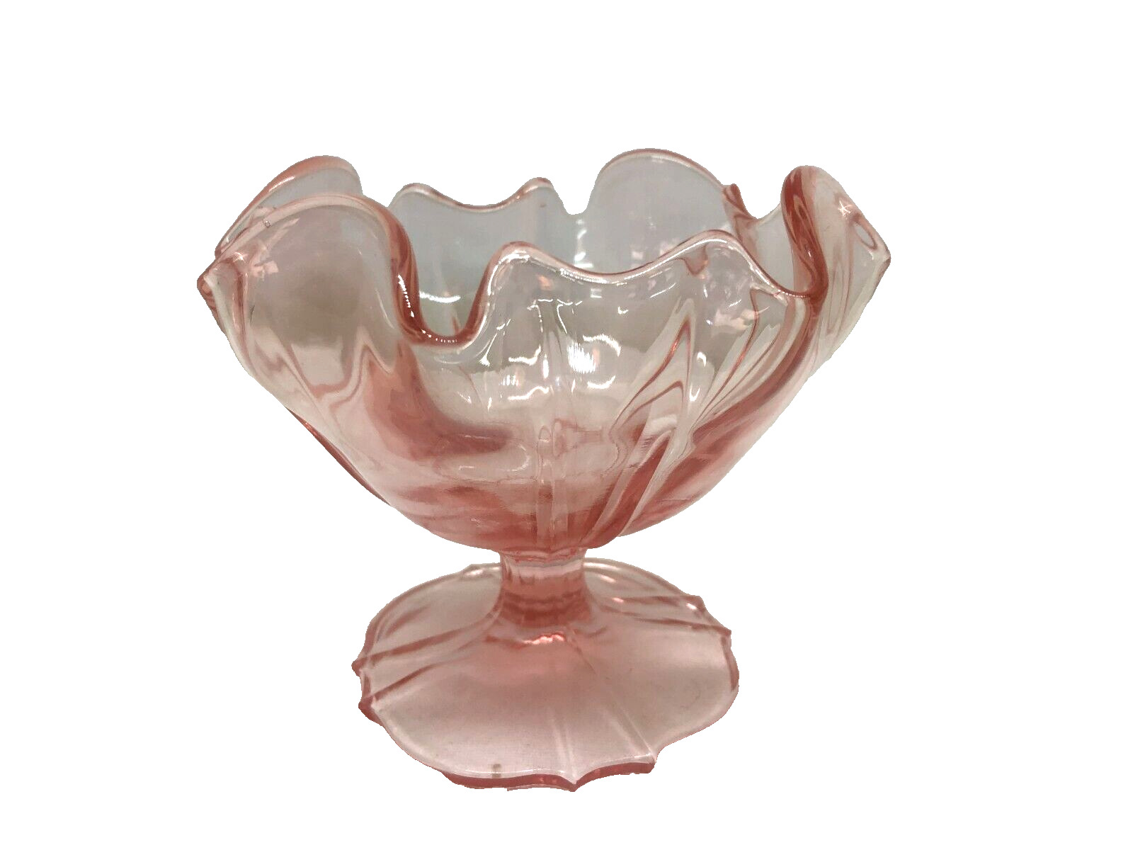 Vintage Tiffin 310 Pink Depression Glass Scalloped Bowl Candy Dish 4 1/2\