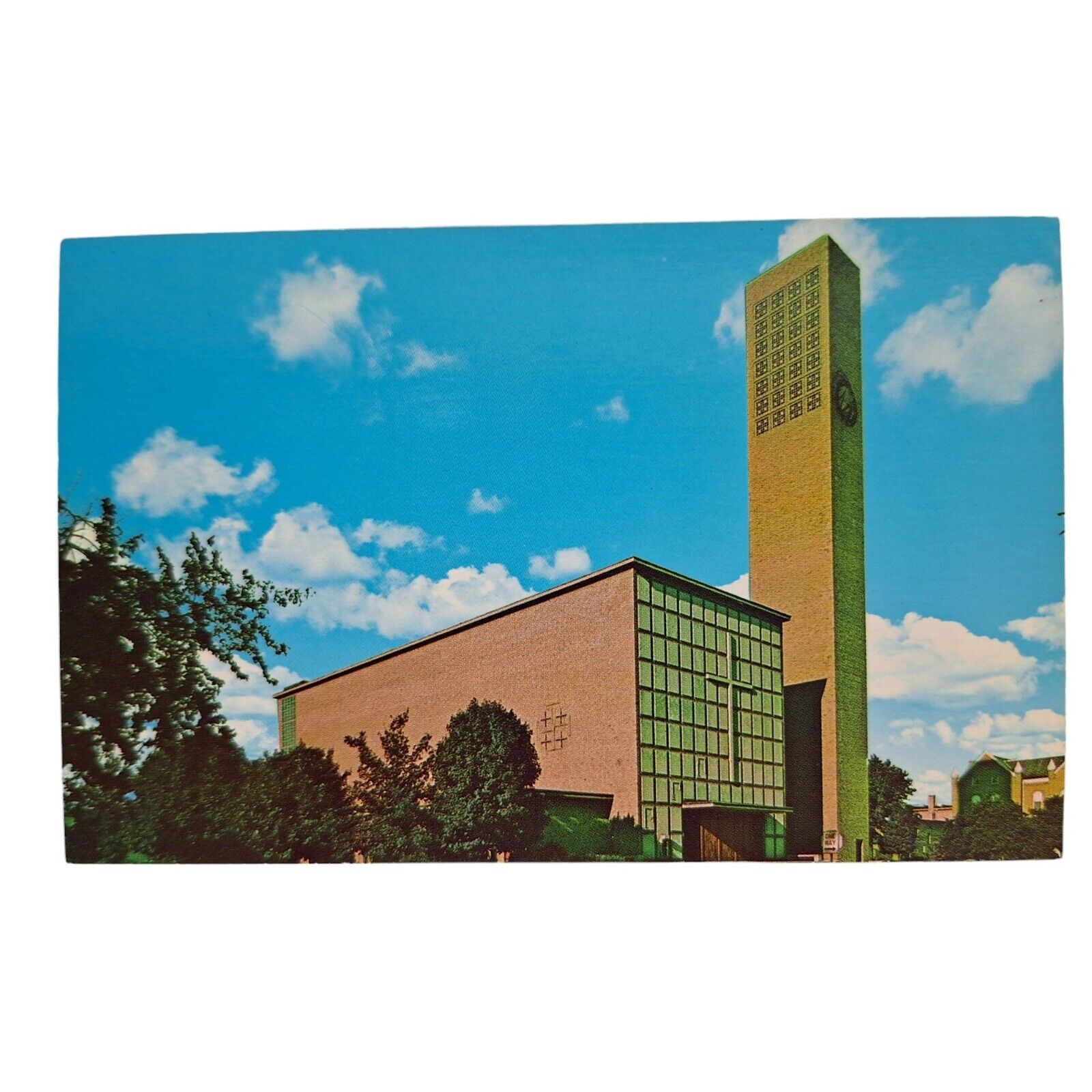 Postcard First Christian Church Columbus Indiana Religious Chrome Unposted