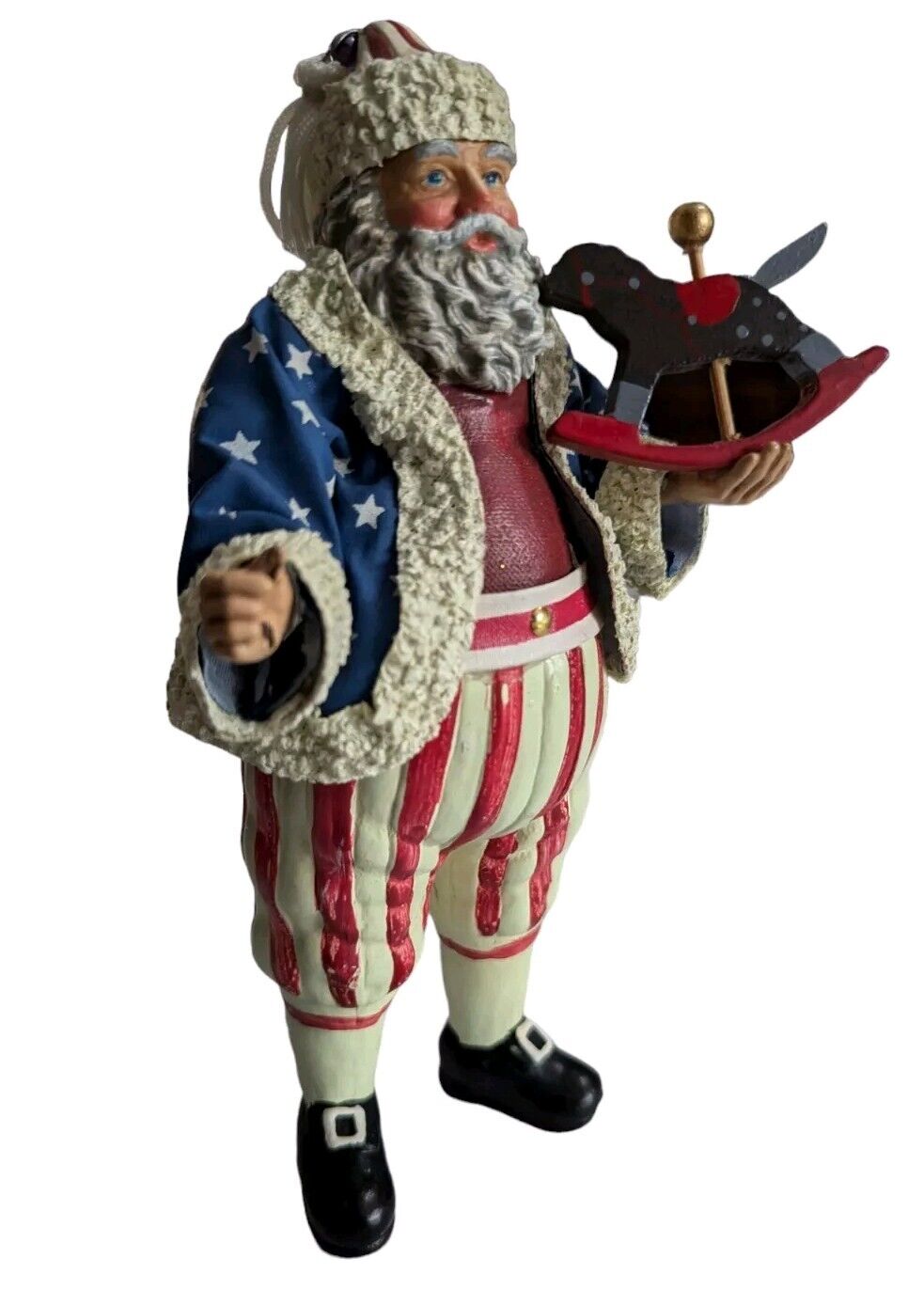1992 Patriotic Santa Possible Dreams Clothtiques Ornament Figure Christmas Vtg