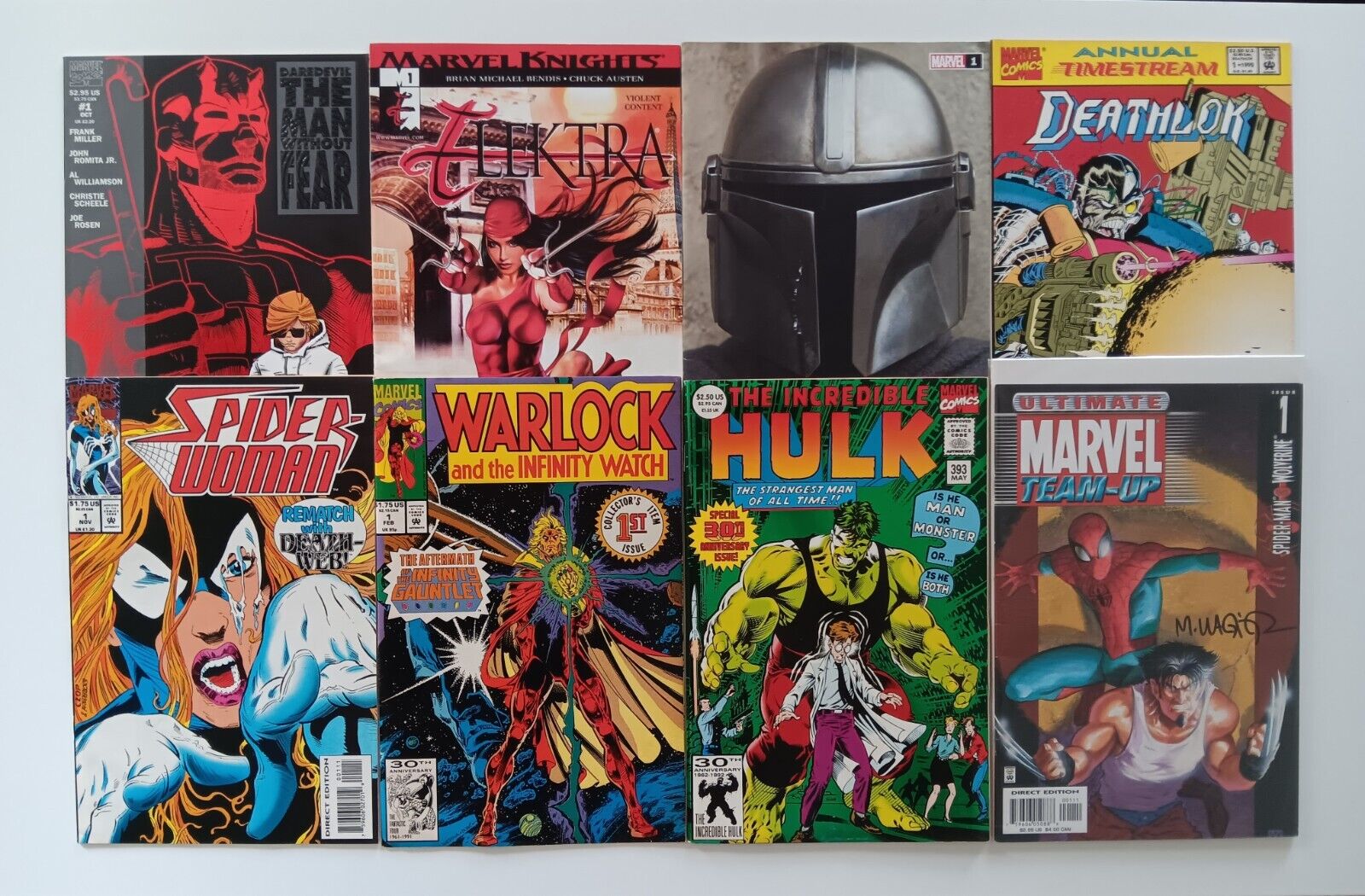 Marvel Comics lot of 8 Key 1st issues - Mandalorian, Spiderman, Warlock, etc.