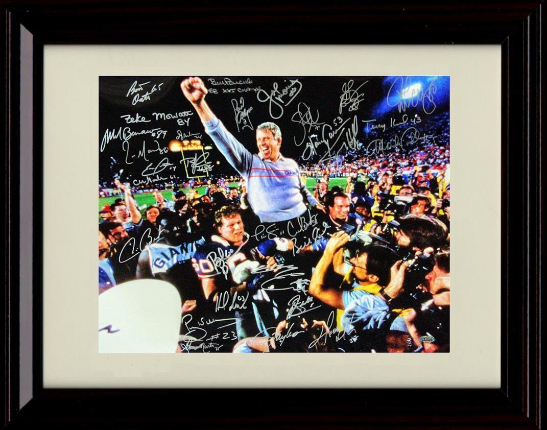 16x20 Framed Bill Parcells - New York Giants Autograph Promo Print - Carried