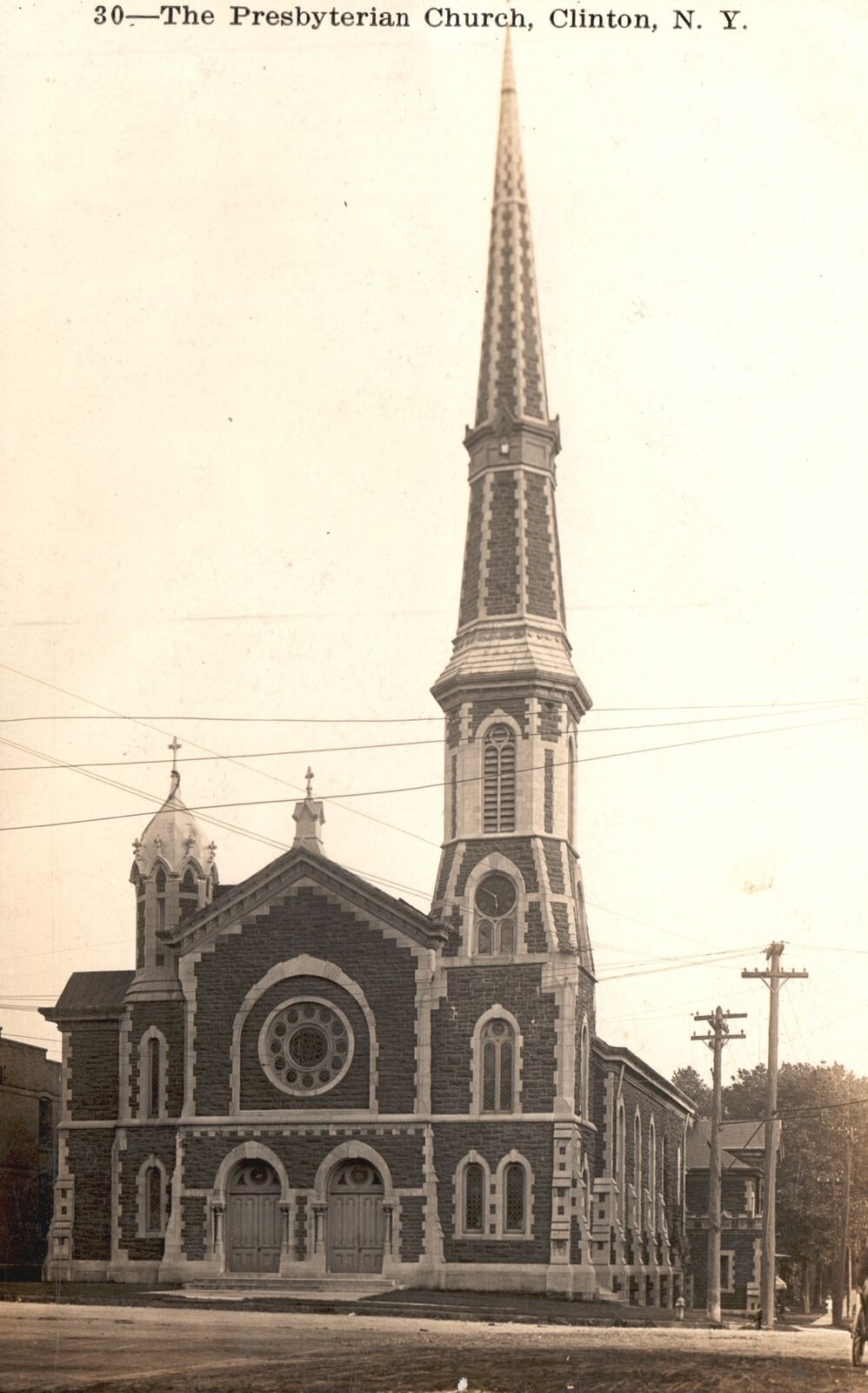 Vintage Postcard The Presbyterian Church Clinton New York Religious Building NY