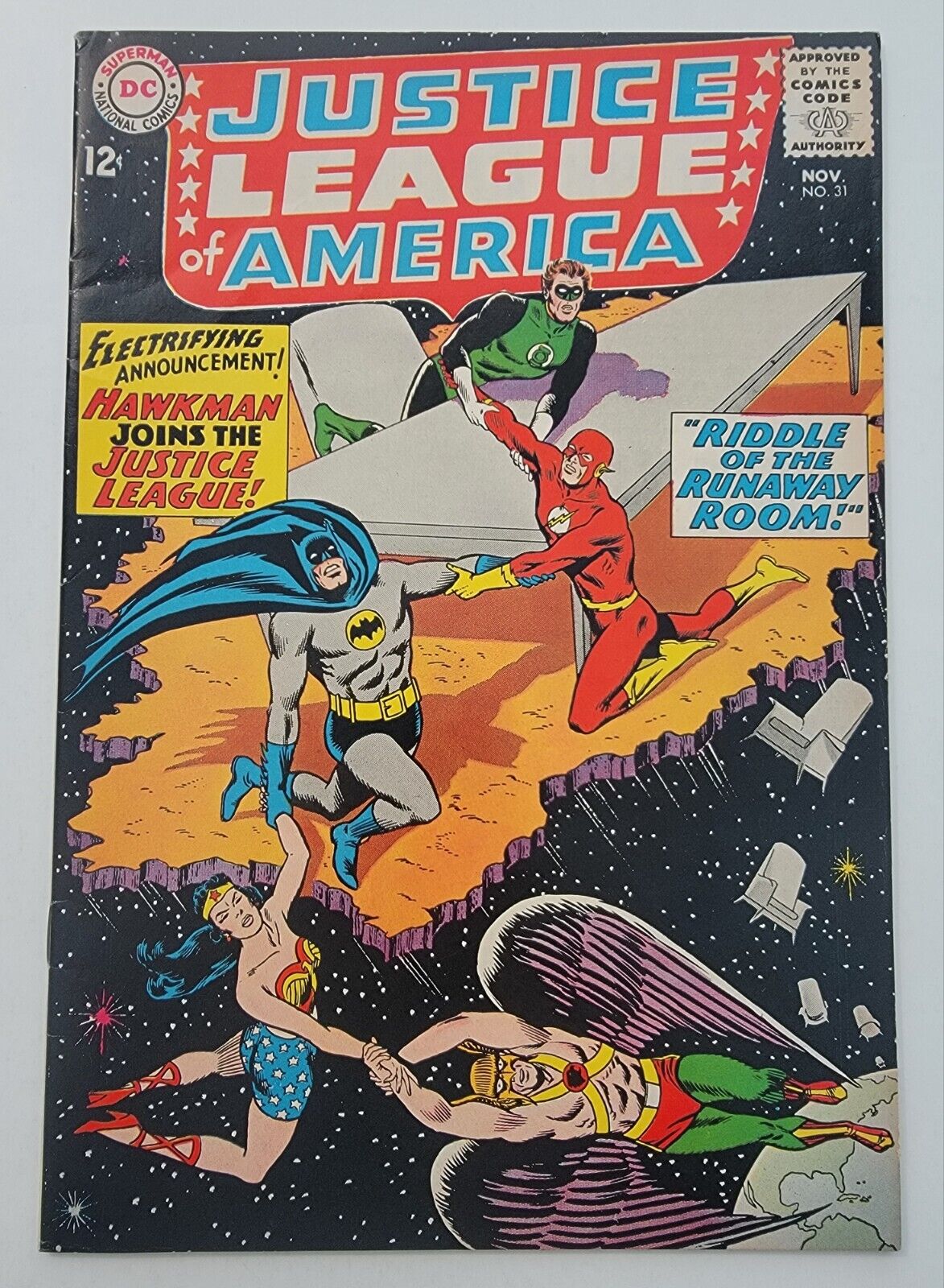 Justice League of America #31 VF- Hawkman Joins JLA 1963 Silver Age ~ High Grade