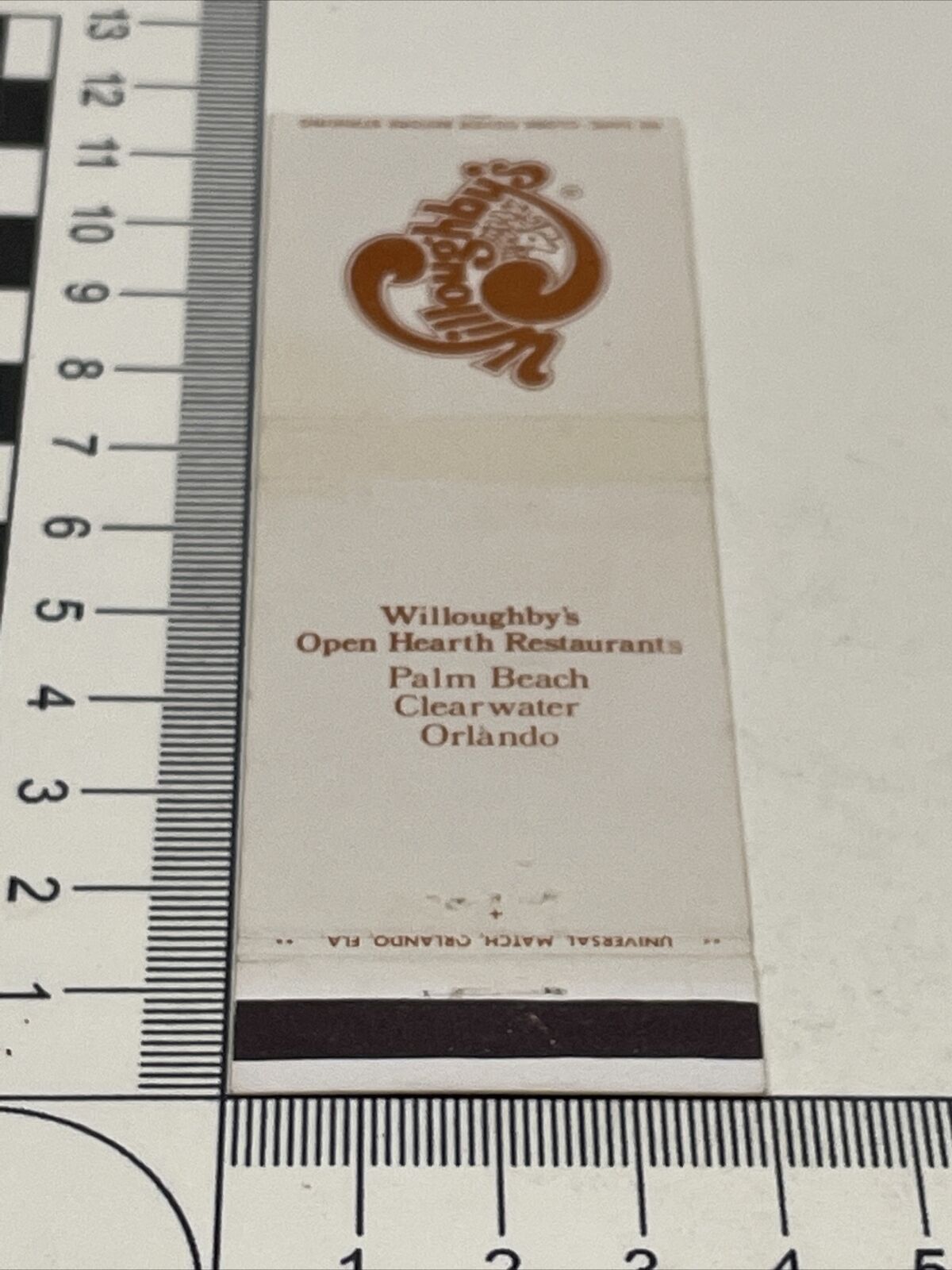 Matchbook Cover  Willoughby’s Open Hearth Restaurants Palm Beack-Clearwater gmg