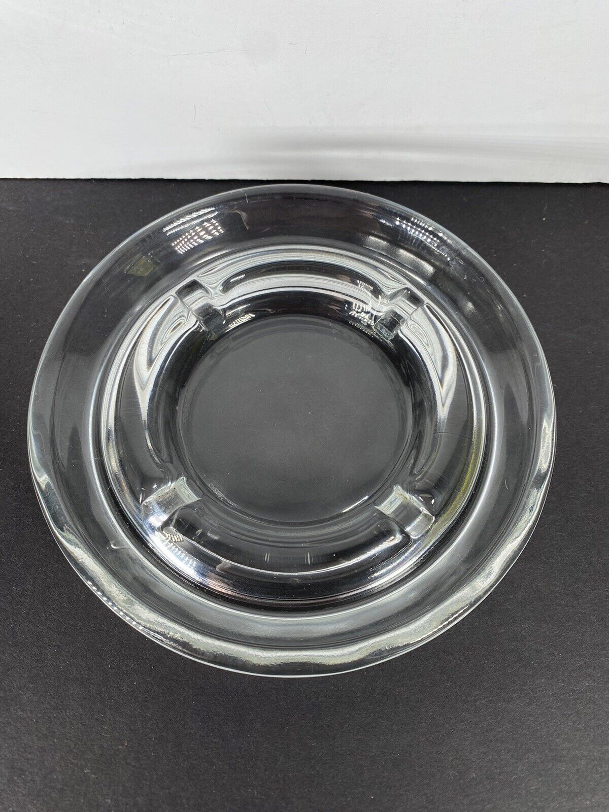Vintage Unbranded 5” Clear Glass Ashtray Table Decoration