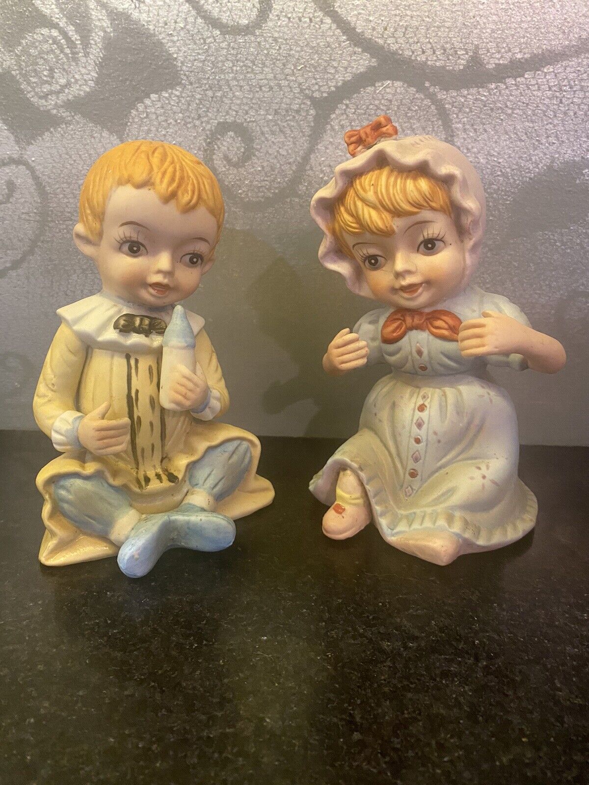 Set of 2 Vintage Bisque Porcelain Twin Piano Baby Figurines By Price Products
