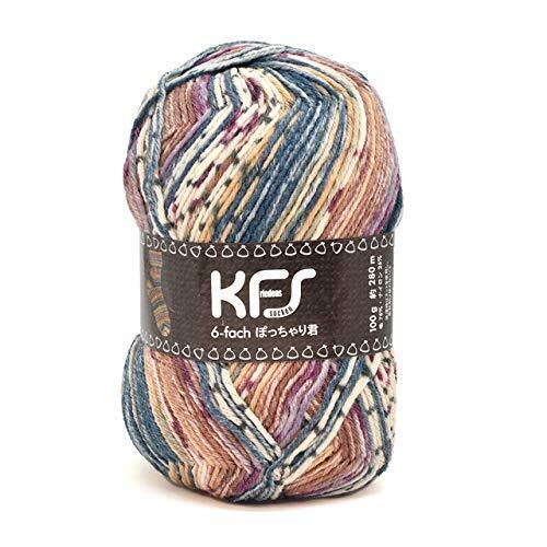 Yarn Opal-Original color 6 strands Chubby-kun KFS173.Caramel/Blue x Beige multi-