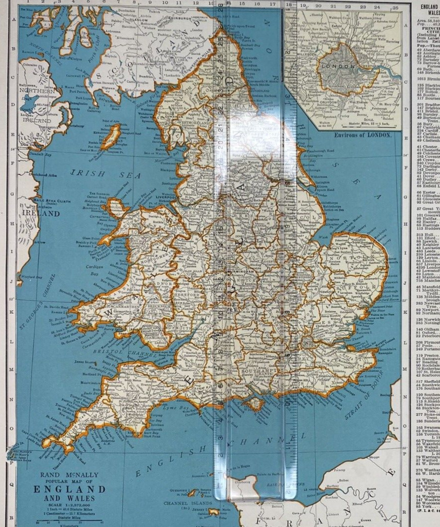 1940\'s England atlas Map Vintage before end of WW2