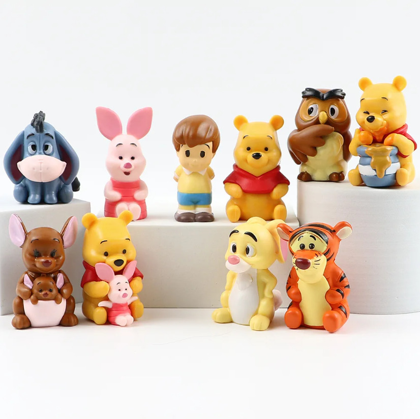 10PCS Disney Winnie the Pooh Tigger Rabbit Action Figures PVC Toys Dolls 5cm/2