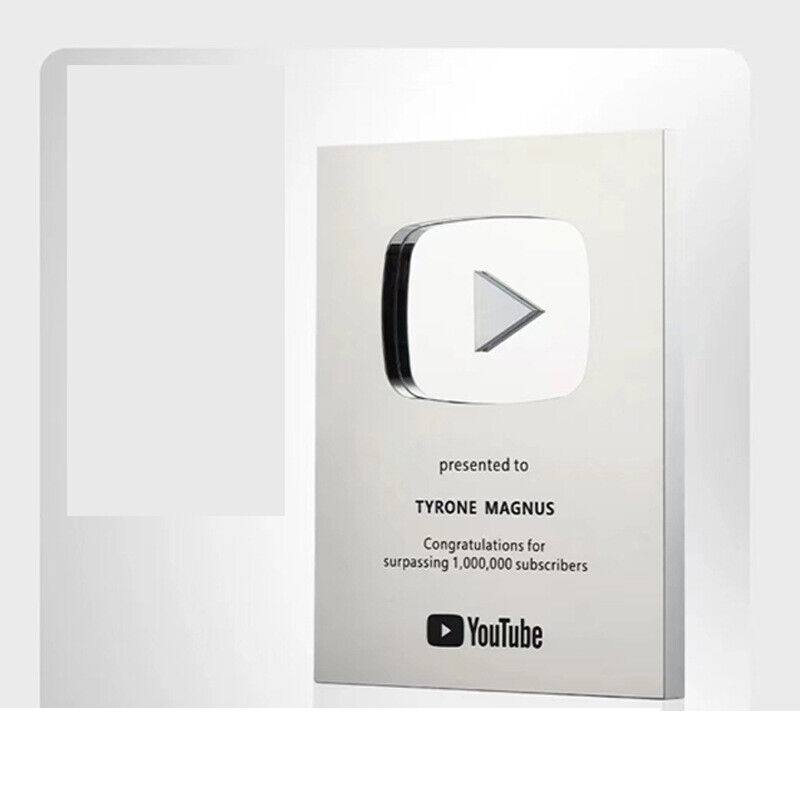 YouTube Play Button silver gold YouTube custom award plaque wall  Custom