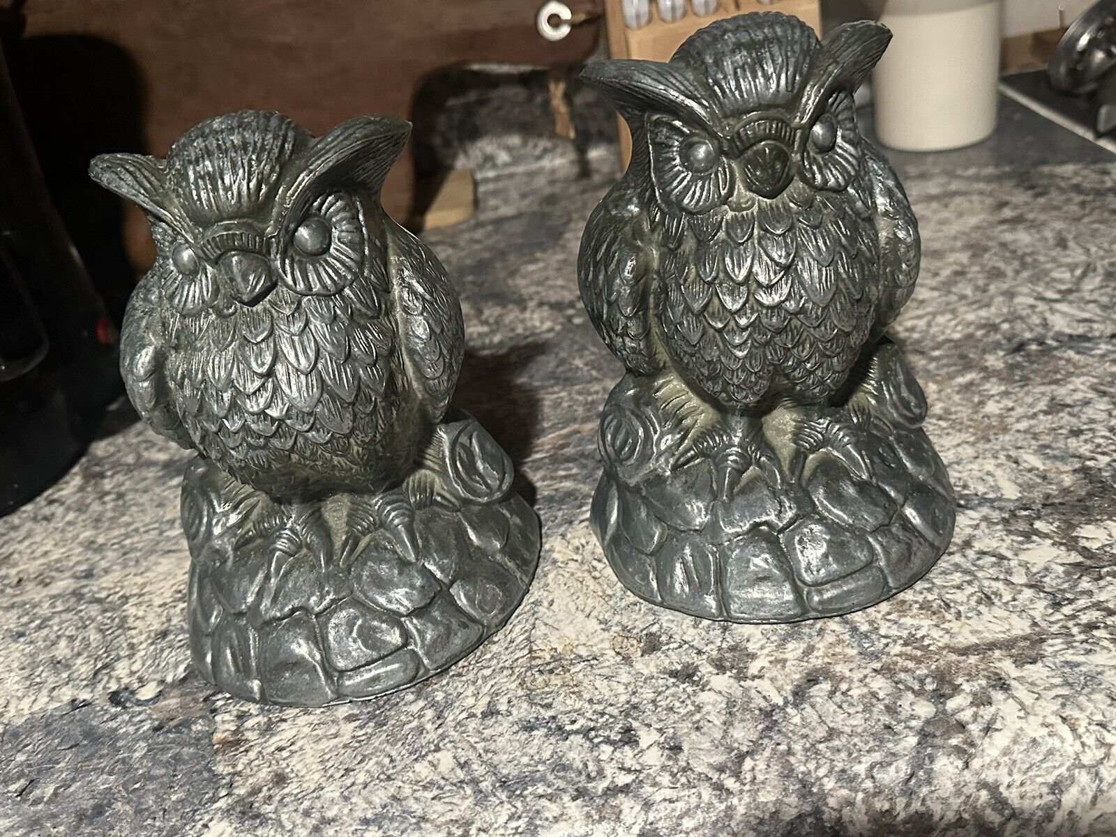 Vintage Gatco  metal owl bookends