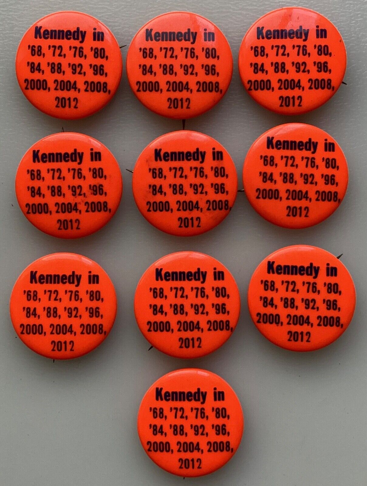 Robert F. Kennedy 1968 US Presidential Campaign Button 1.25” Pin RFK Orange Jr