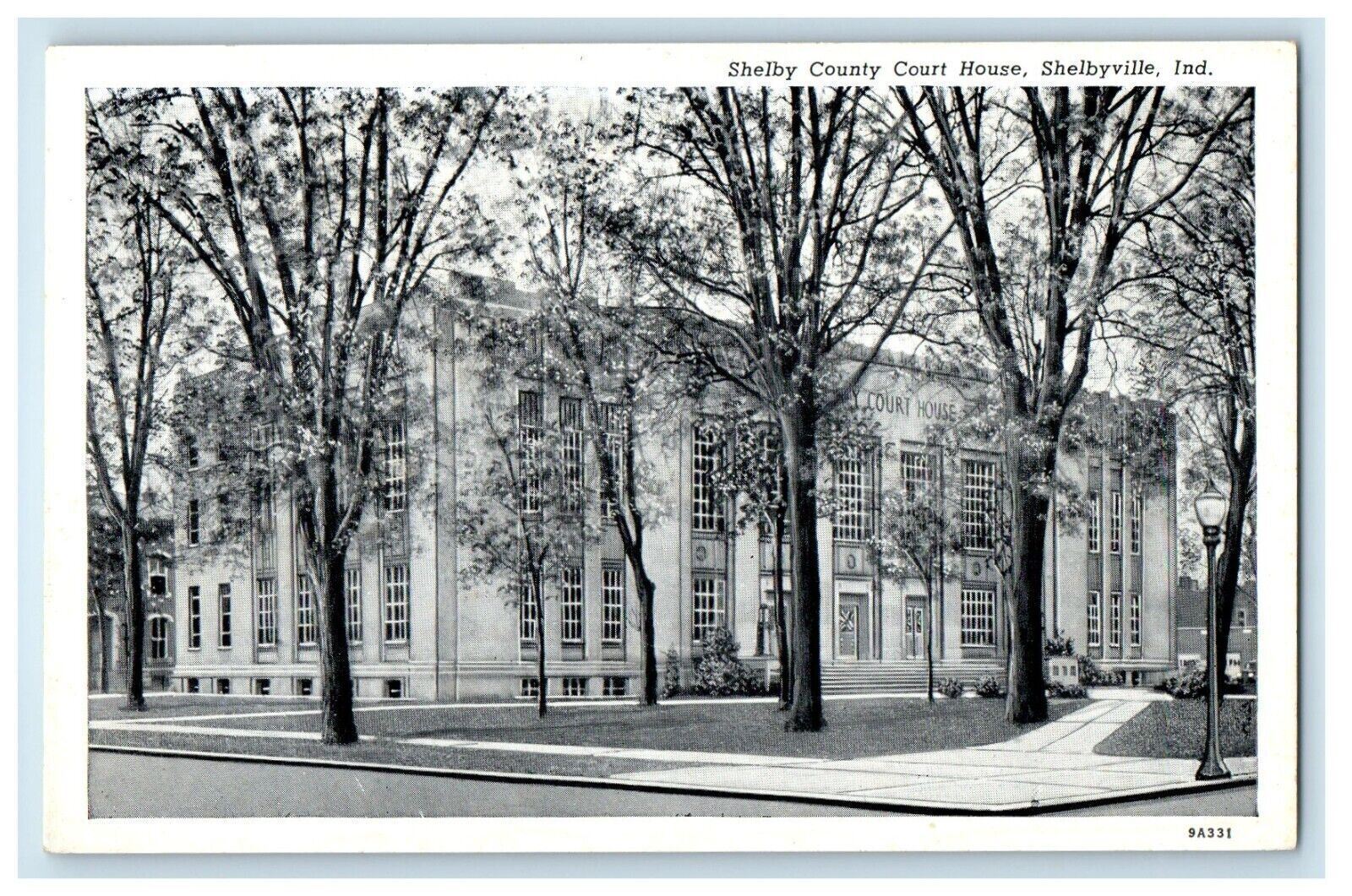 c1930\'s Shelby County Court House Shelbyville Indiana IN Posted Vintage Postcard