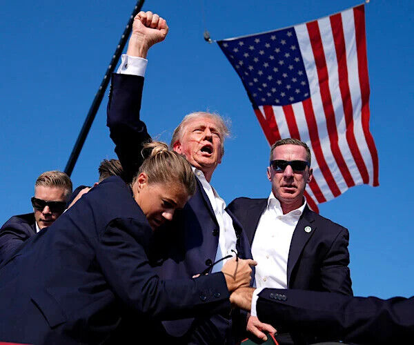 TRUMP FIST PUMP AFTER BEING SHOT 8x10 Glossy Printed Photo