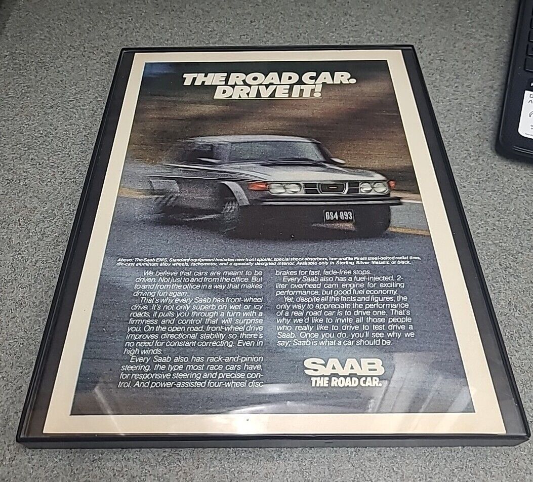 Saab EMS  1976 Print Ad Framed 8.5x11 