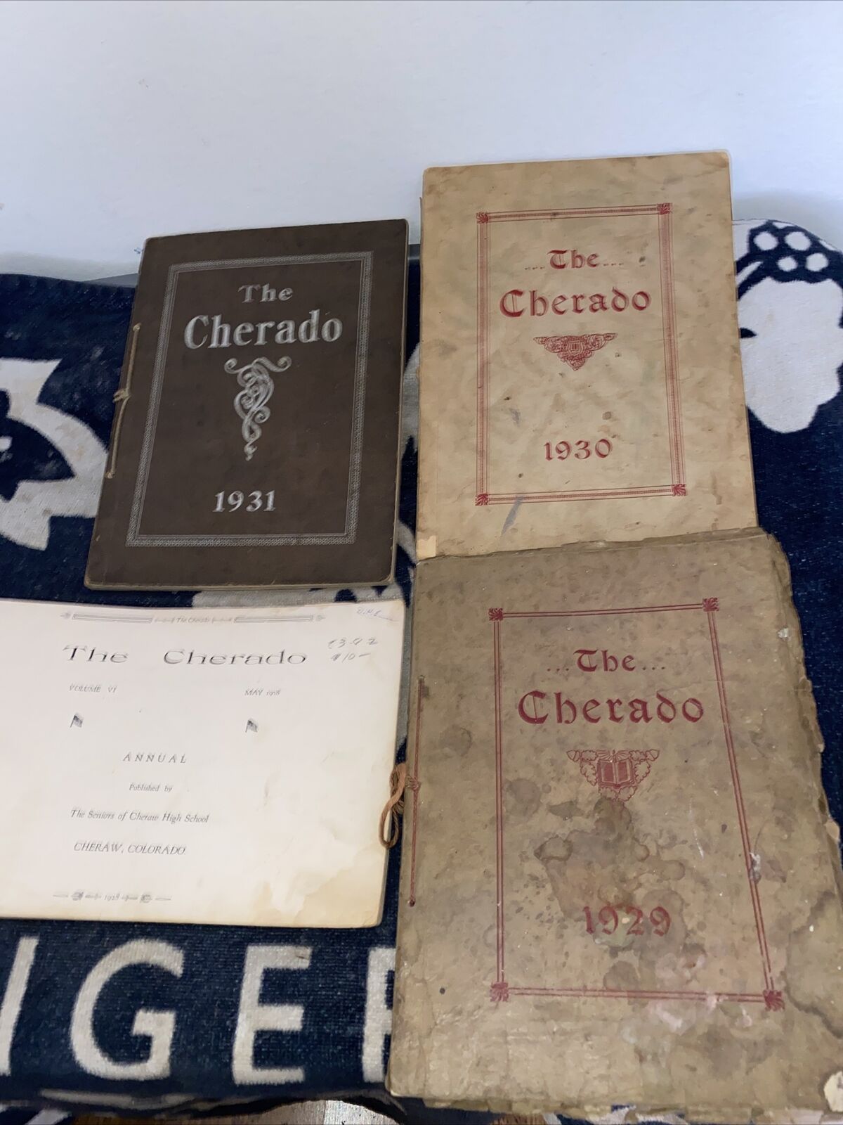 Vtg 1928-31 Cherado Cheraw High School Annual Yearbook Colorado Lot Of 4