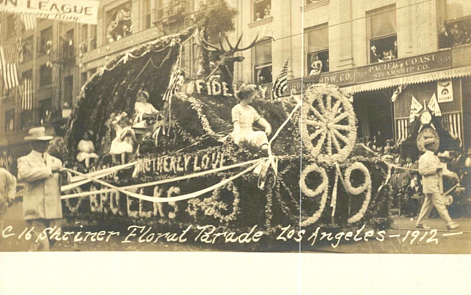 RPPC-C16, Shriner Floral Parade, Los Angeles, CA - 1912