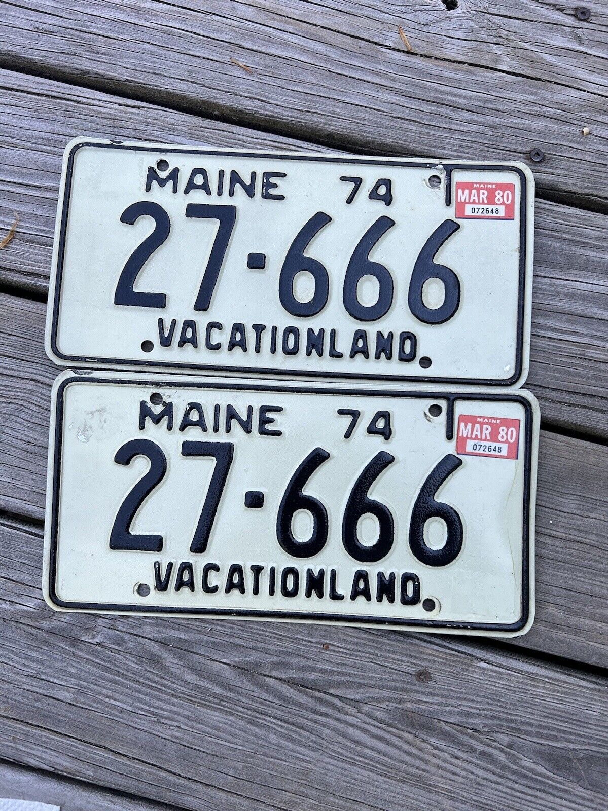 Maine 1974 Pair License Plate 1974 Pair  Maine License Plates