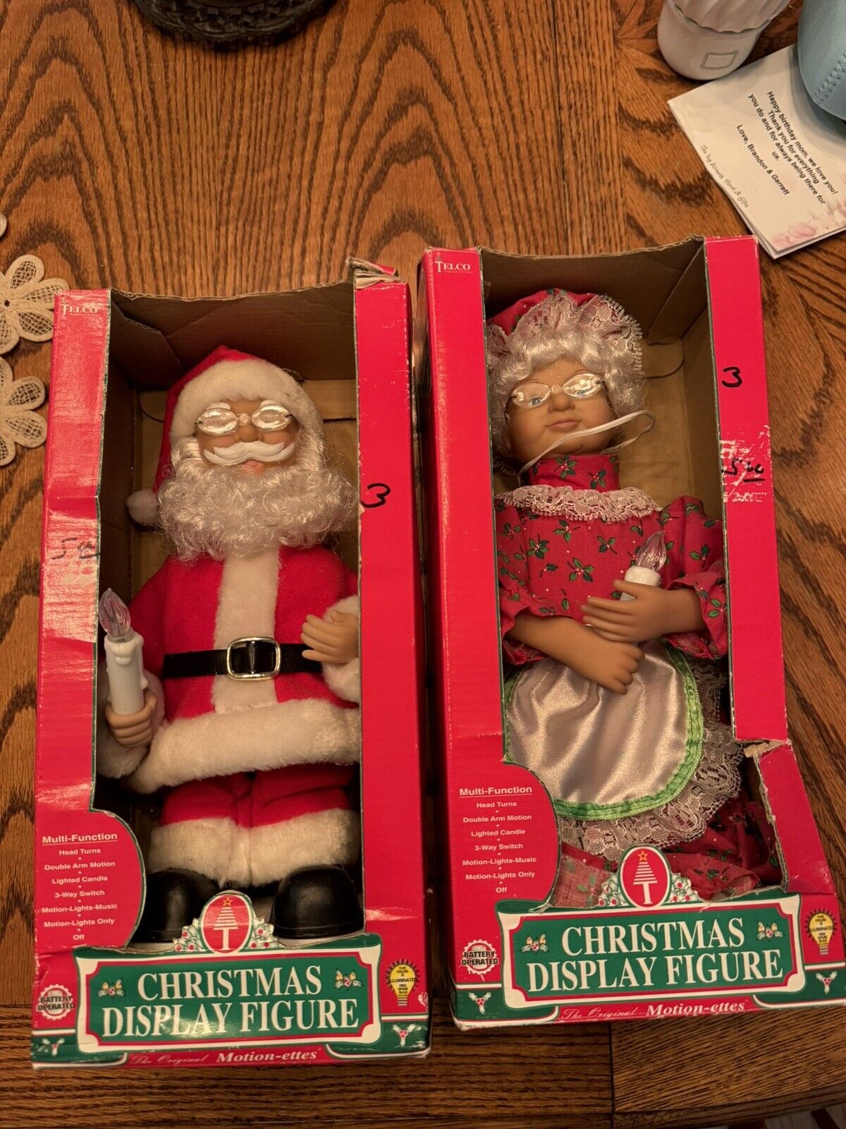 Vintage 1996 Animated Telco Santa And Misses Claus Motionette Decor Christmas