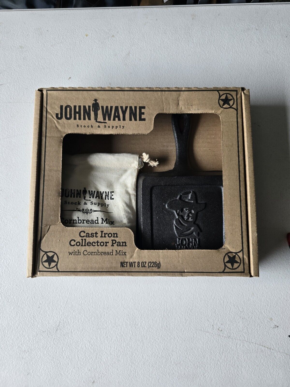 JOHN WAYNE COLLECTIBLES CAST IRON PAN 5.5 INCH SQUARE