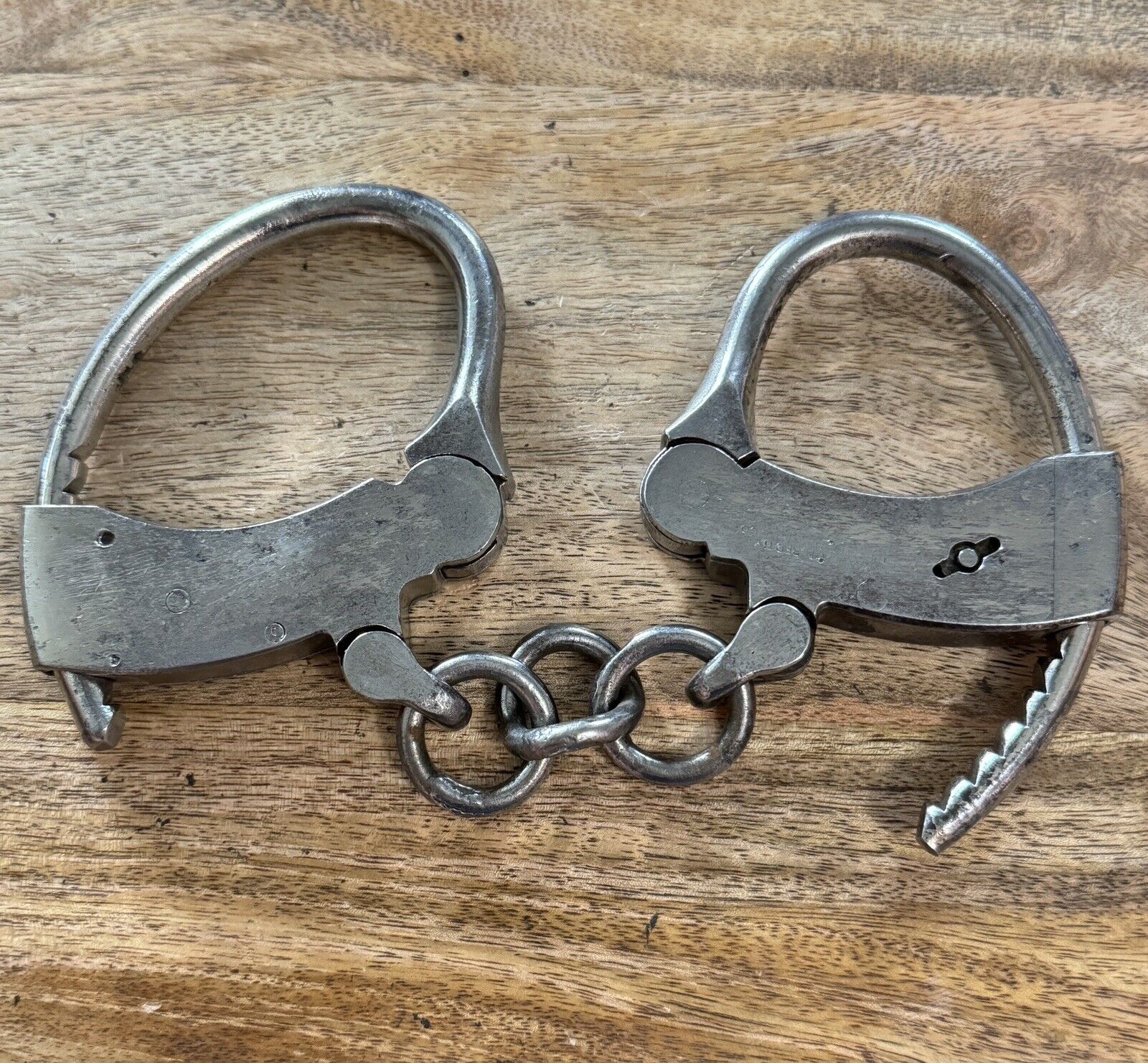 Antique Vintage Matt Tuck Mfg. Co. Handcuffs No Key