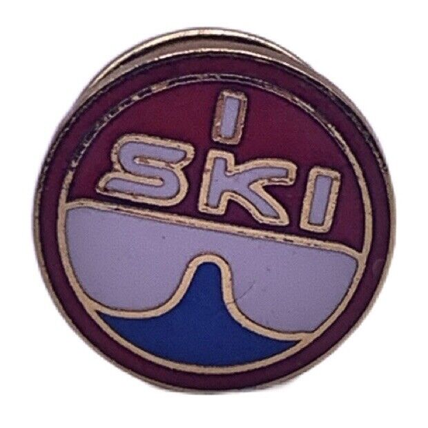 Vintage I Ski Helmet Goggles Skiing Souvenir Pin