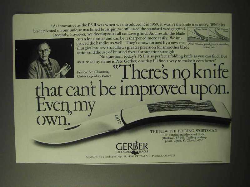 1984 Gerber FS II Folding Sportsman Knife Ad
