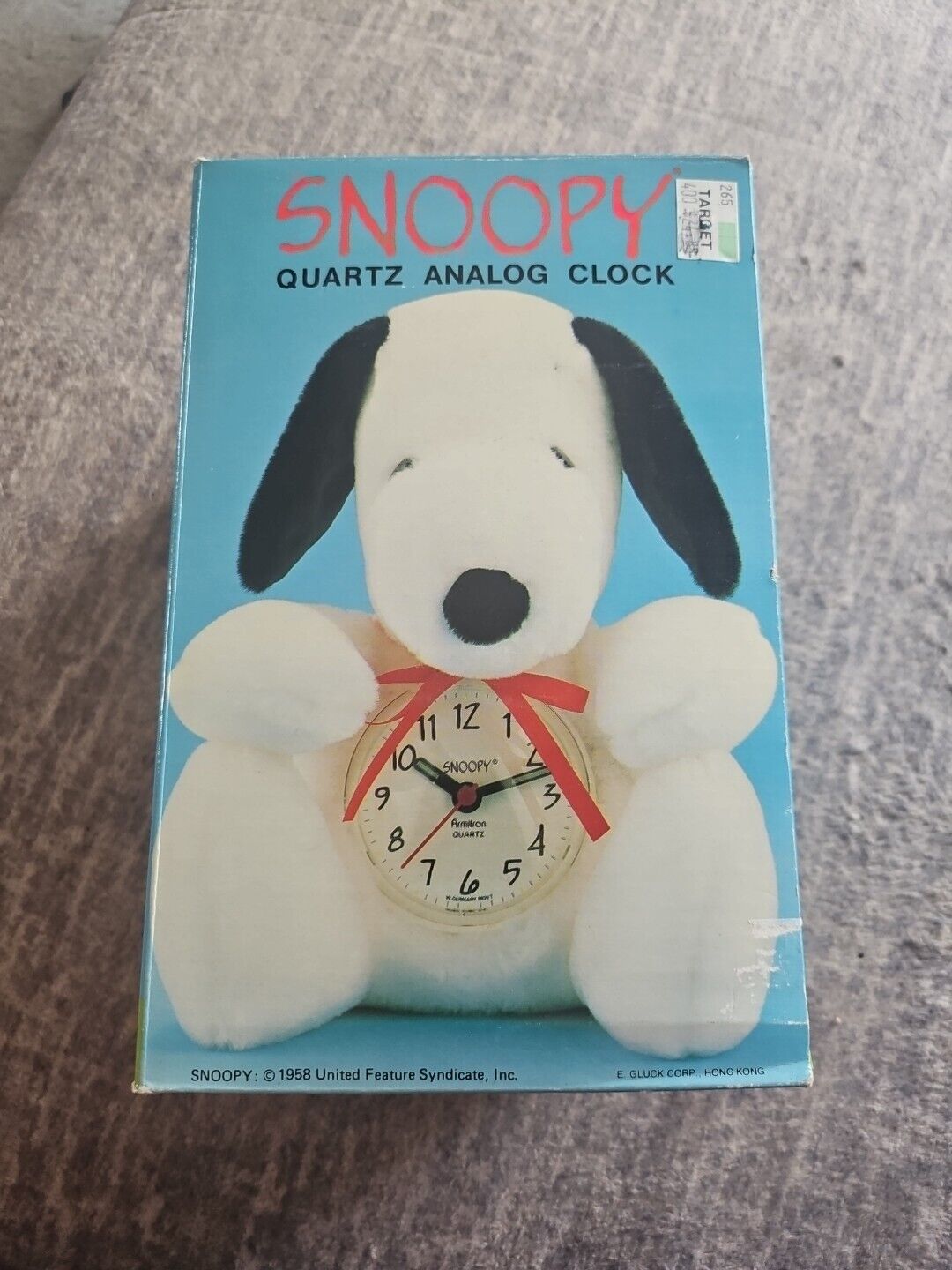 Vintage 1968 Snoopy/ Peanuts Plush Analog Clock Armitron (UNTESTED)