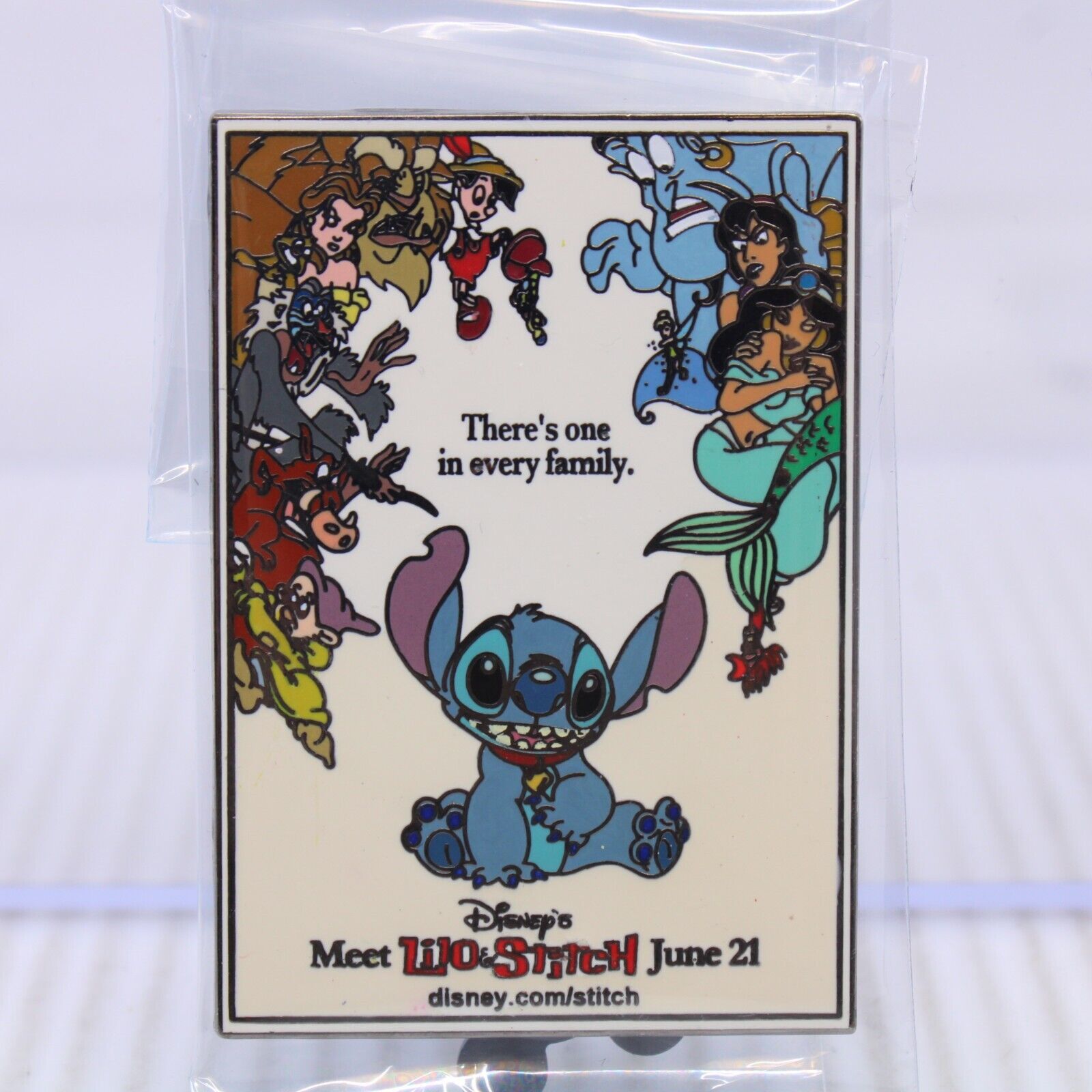B5 Disney Shopping DS LE 250 Pin Lilo and Stitch Movie Poster Belle Beast Ariel